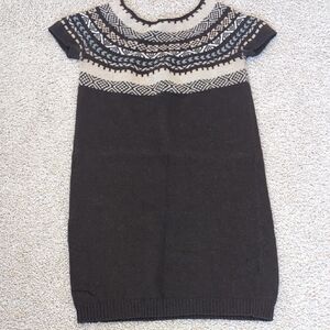 Charming Brown And Beige Whool Dress